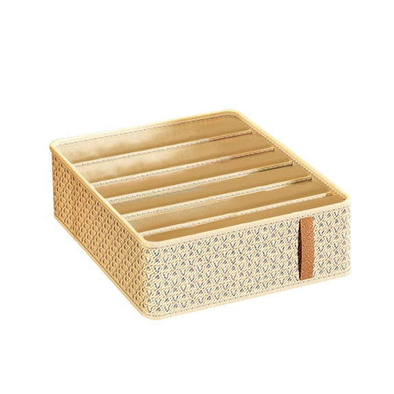 Woven Underwear & Sock Organizer Box, 3-Pack Drawer Storage Container for Wardrobe & Dresser