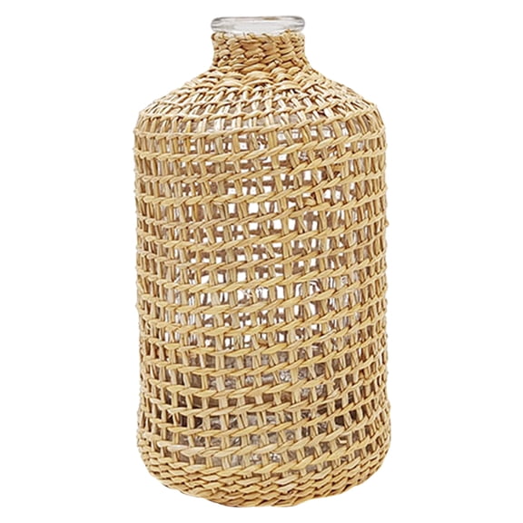 Woven Vase Decoration Rustic Glass Vase Flower Arrangement Vase Farmhouse Table Centerpiece