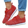 thumbnail image 1 of Woven Walking Shoes for Women 2025 Breathable Vintage Lace up Fashion Sneakers Casual Mesh Golf Flats, 1 of 7
