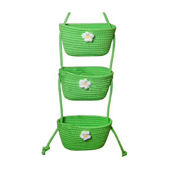 Woven Wall Basket Storage Organizer Nursery Baskets Decorative Boho Style for Kitchen Bedroom and Office Use