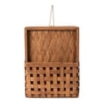 thumbnail image 1 of Woven Wall Basket, Wooden Hanging Organizer - Rectangular Wall Mount Storage Box with Rope for Home, Office, Bathroom, 1 of 8