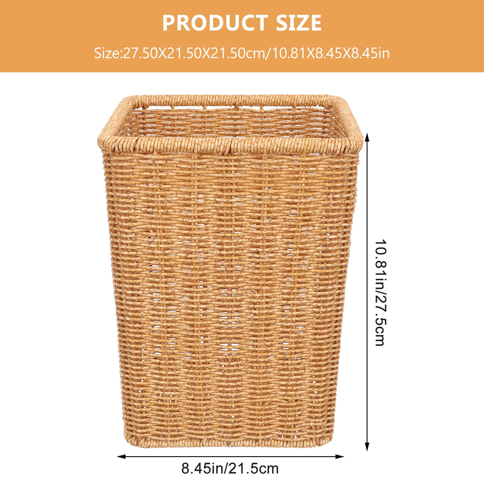 Woven Wastebasket Multipurpose Woven Basket Woven Trash Can Bathroom Trash Can