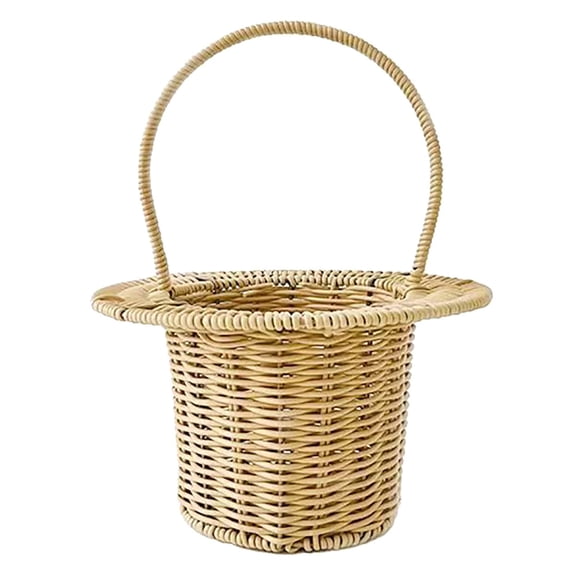 Woven Wicker Flower Basket,Handmade Willow Basket with Handle for DIY Floral Arrangements(12.6x6.7in)