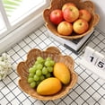 thumbnail image 1 of Woven Wicker Storage Basket Bowl With Wavy Edges 12.2 Inch Round Decorative Countertop Organizer For Bread Snacks Fruits And Keys, 1 of 6