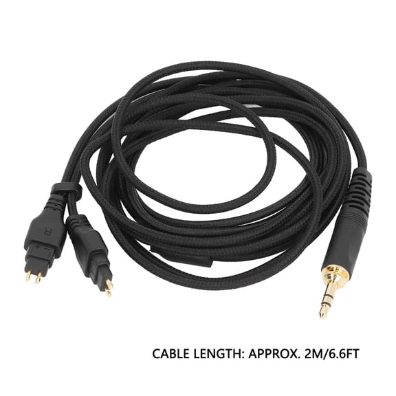Woven Wire Headphone Cable, 2m Length, Enhanced Flexibility  Compatibility With Various Headphones