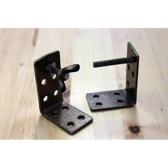 Woven Wood Shade Antique Brass Brackets (One Pair)