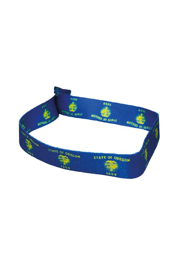 Woven Wristband  State Flag Oregon 1859  USA  P1960 | Fabric Bracelet with State Flag | USA State Flag Fabric Bracelet | Stylish and Durable Accessory | Perfect for Everyday Wear and Gifts | L