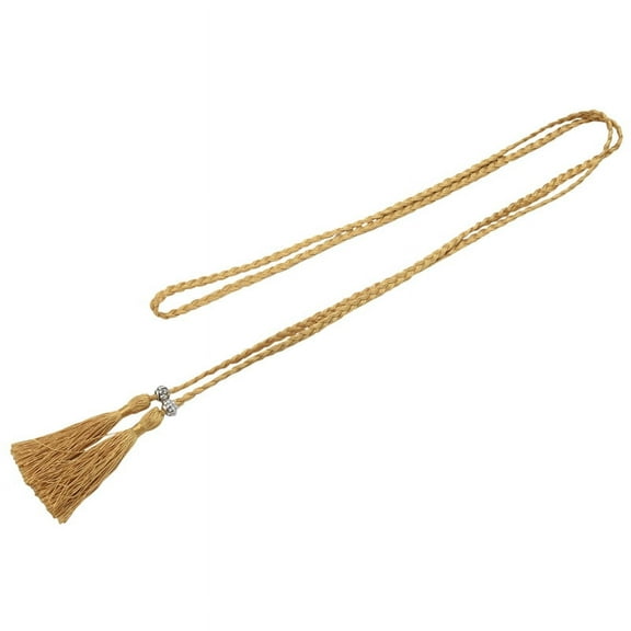Woven tassel belt knot decorated waist chain rope Gold