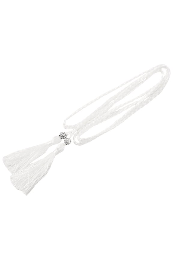Woven tassel belt knot decorated waist chain waist rope White