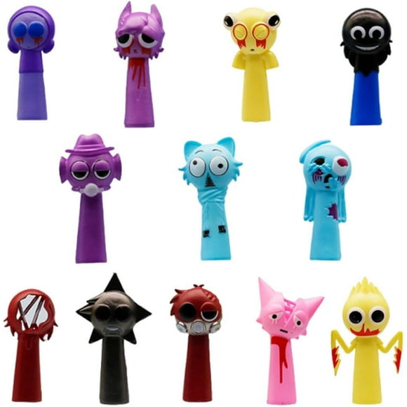 WovenWink 12Pcs Sprunki Cartoon Figures Sprunki Action Figure, Cartoon Characters Wenda Statue Sprunky Colorful Toy Figures, for any Sprunki Games fans Collectible Toy Birthday Gifts