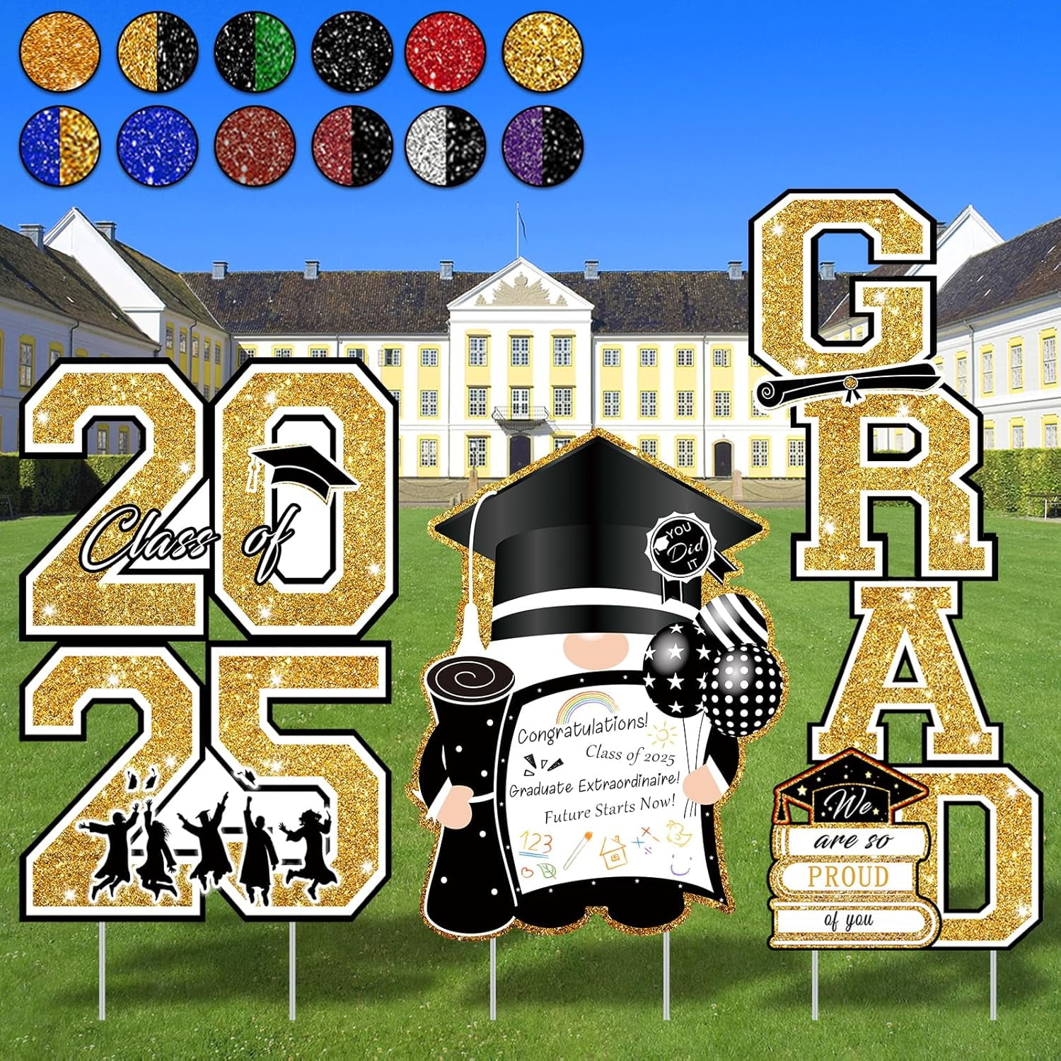 WovenWink Graduation Decorations 2025 Yard Sign, Waterproof Congrats