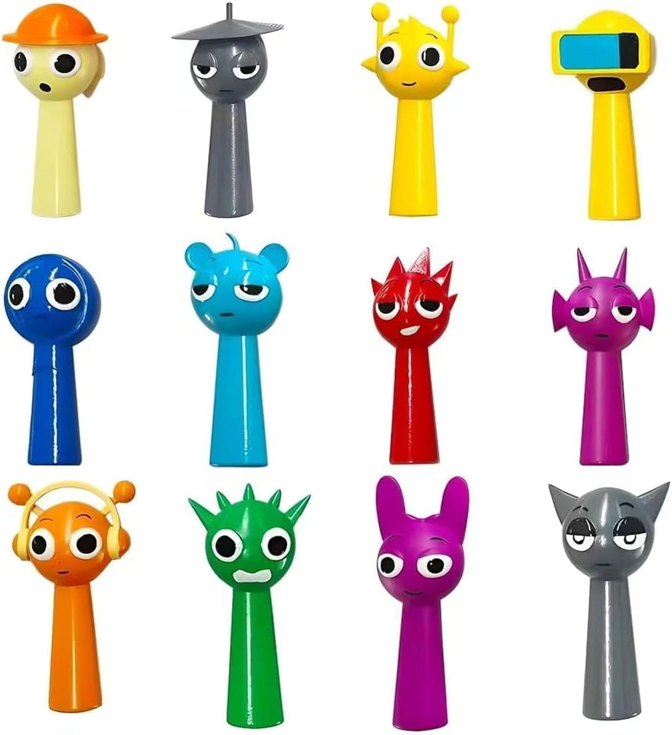 WovenWink Sprunki Figures, 12PCS Sprunky Cartoon Figures PVC Colorful ...