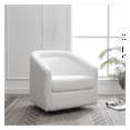 thumbnail image 1 of Wovenbyrd Caitlyn Classic Barrel Swivel Chair, Cream Shearling Upholstery, 1 of 7