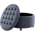 thumbnail image 1 of Wovenbyrd Classic Button Tufted Storage Ottoman Footstool with Lift Off Lid, Boucle Performance Fabric, 1 of 19