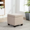 thumbnail image 1 of Wovenbyrd Miller Square Ottoman with Lift Off Lid - Light Brown, 1 of 5