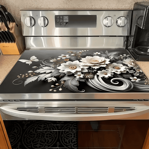Woveruco 2026NEW Ornate Tree Design Stove Cover Protector, Heat-Resistant Cooktop Cover Noodle Board for Electric/Gas/RV Stove, 28.3 x 20.4 Inches