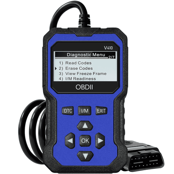 Woveruco Professional OBD2 Scanner, V410 Car Scanner Diagnostic Tool: Engine Fault Code Reader Scan Tool with Live Data/Freeze Frame for All OBDII Cars After 1996,Blue&Black