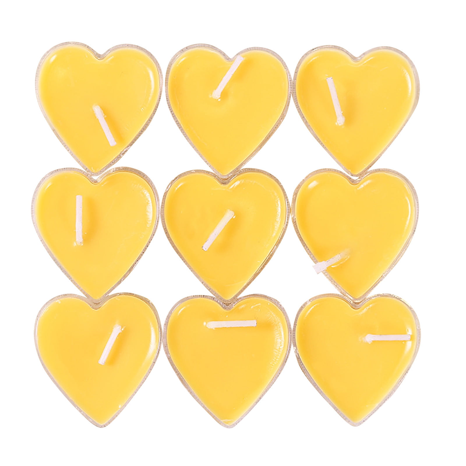 Wovilon 1.6" Heart Shaped Unscented Tea Lights Candles 9PCs Smokeless