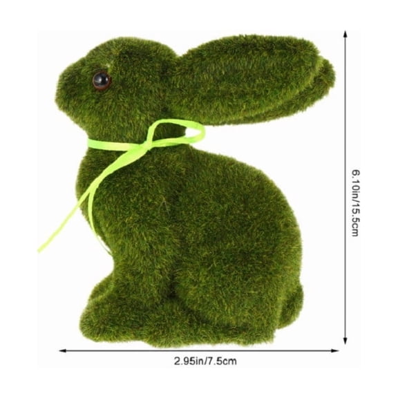 Wovilon 1 Pack Easter Bunny Decoration, Handcrafted Spring Bunny Statue, Flocked Finish Gentle Green Appearance, Suitable for Living Room Garden Easter Egg Hunt Decor