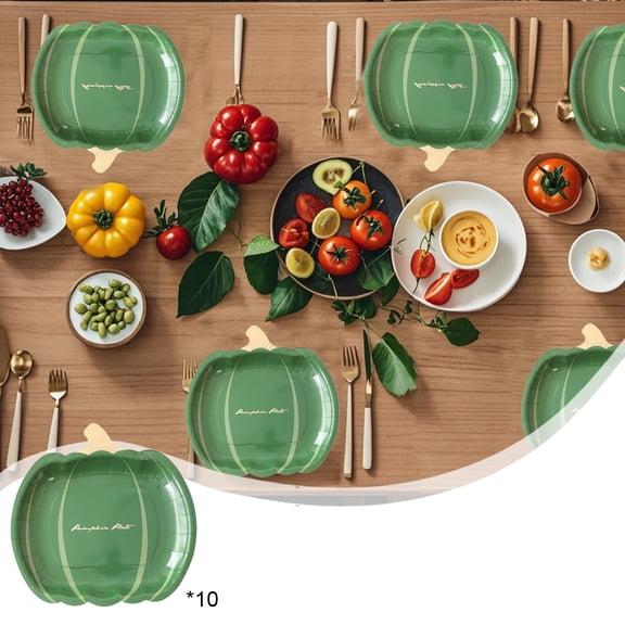 Wovilon 10 Cute Pumpkin Paper Plates For Thanksgiving And Halloween Tableware Nice For Happy Dessert Plates For Parties And Festival Celebrations