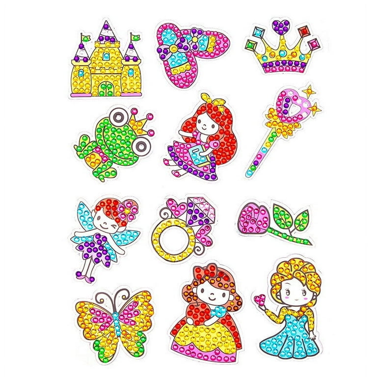 Diamond Painting Stickers Kits for Kids Big Gem Art Crafts for Girls Ages  8-12 DIY Paint by Numbers Kits Mosaic with Suncatchers for Kids Adults