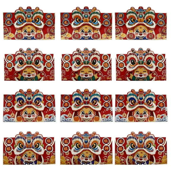 Wovilon 12pc Red Envelope New Year - Cute Come And See Red Envelope Cash Gift Money Envelope Red Envelope Spring Festival Red Envelope