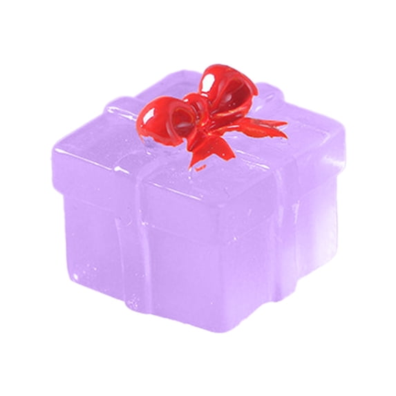 Wovilon 12pcs Christmas New Luminous Mini Gift Box Micro Small Ornaments Transparent Gift Box DIY Small Accessories