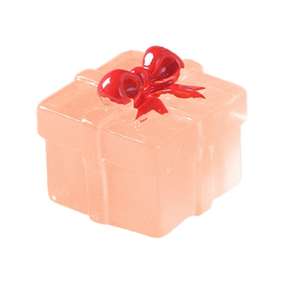 Wovilon 12pcs Christmas New Luminous Mini Gift Box Micro Small Ornaments Transparent Gift Box DIY Small Accessories