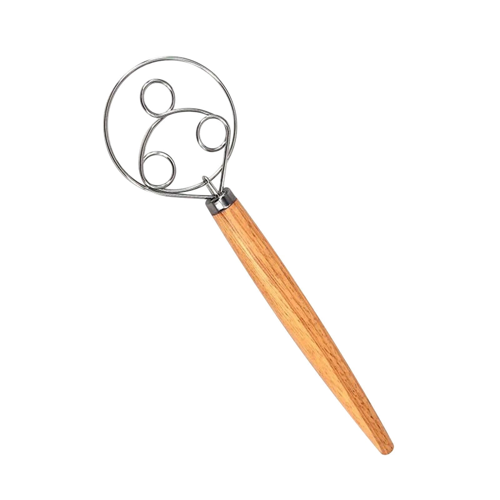 Wovilon 13-Inch Danish Dough Whisk - Wooden Danish Whisk for Dough with Stainless Steel Dough Hook - Traditional Dutch Whisk - Bread Whisk for Sourdough, Pizza, Pastry, Cake Batter, Baking Tools
