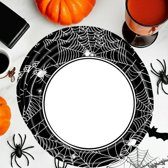 Wovilon 16 Pcs Halloween Paper Plates Disposable Paper Plates Suitable For Halloween Party Supplies