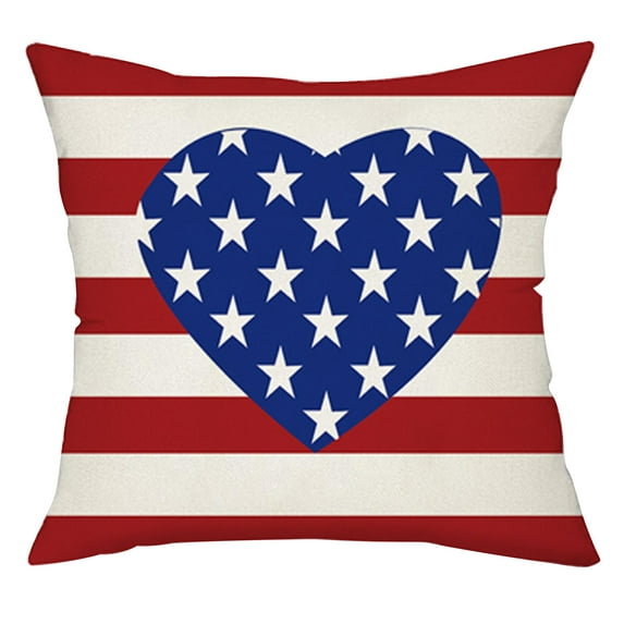 Wovilon 17” x 17” Multicolor Patriotic Polyester Decorative Pillow Covers (2 Count)