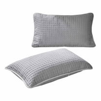 Wovilon 19" x 29" White Pillow Covers Standard Size, Decorative Quilted Pillow Shams Fit Twin/Full/Queen Bed Pillows and Complement Queen Quilt Set, Gray