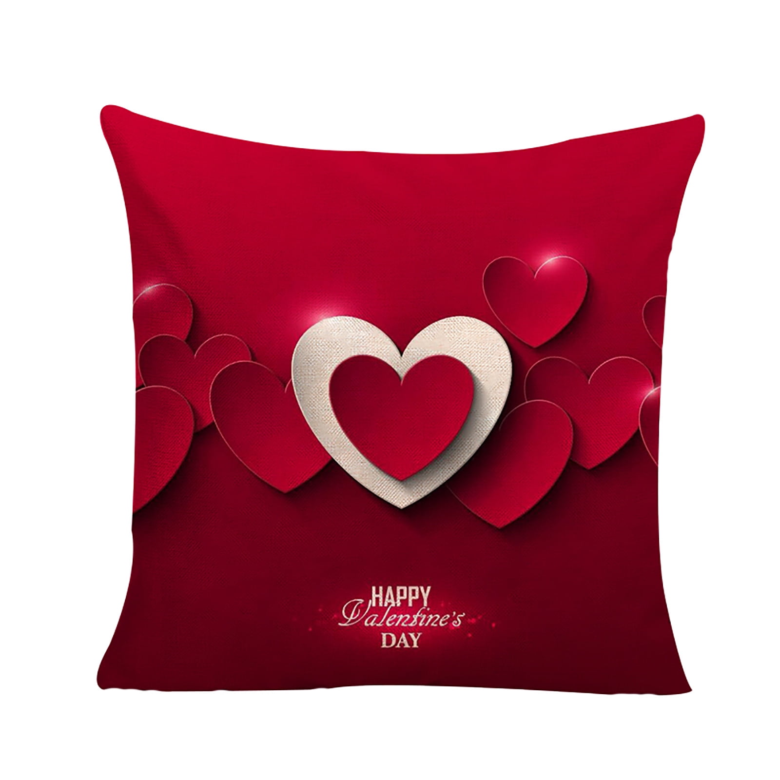Wovilon 2024 New Arrival Valentines Day Pillow Covers 18x18, Happy Valentine'S Day Beige and Red