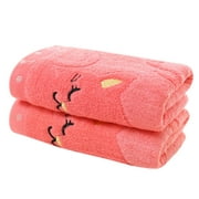 Wovilon 20X10 inches Washcloths for Bathroom,  100% Cotton Hand Towel Cute Cat Pattern Embroidery Face Towel Light Soft Wash Rag Housegold Supplies - Pink