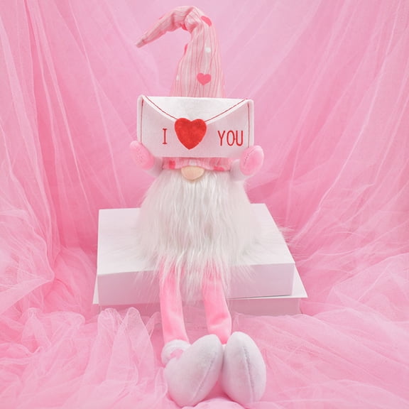 Wovilon 21.6" Valentine's Day Gnome Plush Holding an Envelope Elf Decorations - Handmade Swedish Gnomes Plush Elf Scandinavian Tomte - Valentine's Day Table Ornament, Valentine's Day Present (Mr)