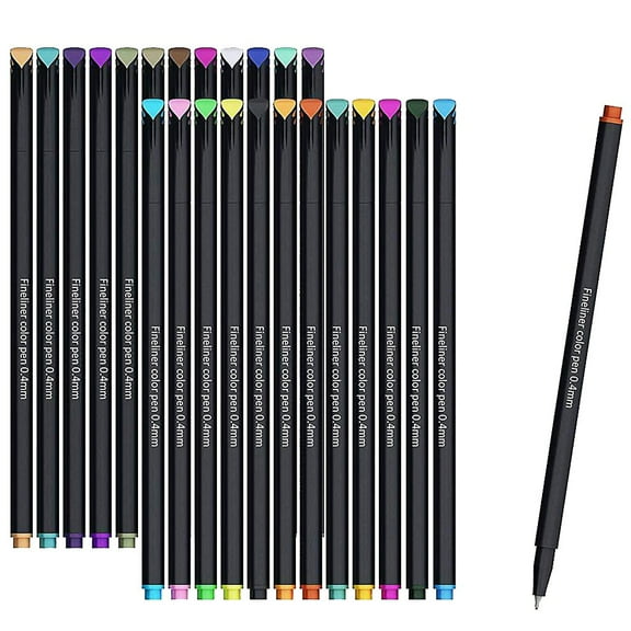 Wovilon 24 Pc Metallic Markers Paints Pens Art Glass Paint Writing Markers Diy 24Ml