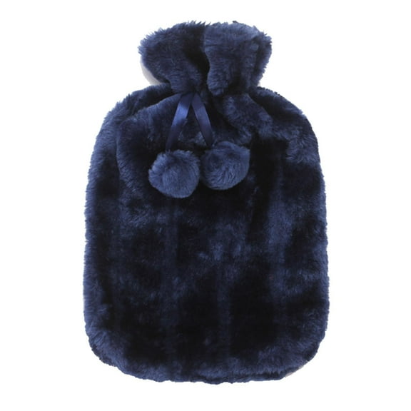 Wovilon 2L Hot Water Bottle Faux Plush Fleece Cloth Cover Thermotherapy Fresh-Keeping Cover Hot Warming Cold Protection Removable