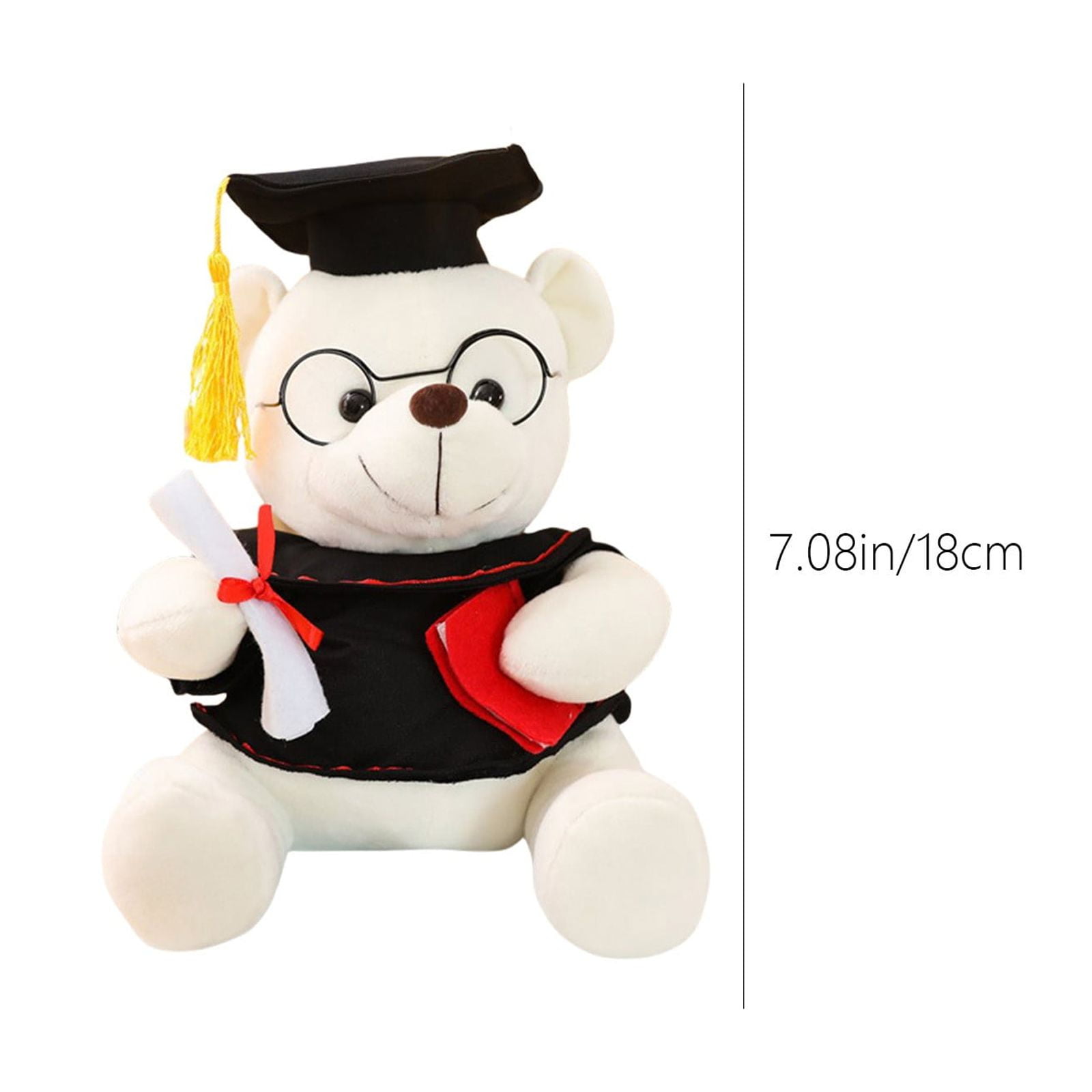Wovilon 3 Pack Graduation Plush Bear, 7 Inch Cute Doctor Bear with Graduation Hat, Ideal for School Event Prize Party Favor, Convey Blessings for Bright Future