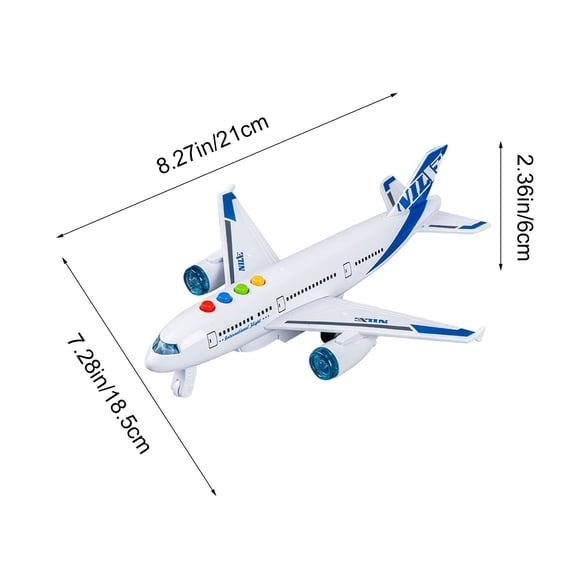 Wovilon 3 Pack Kids Inertial Airplane Toy, 8.3 Inch Push Sliding Inertial Fun Physics Principle, Multi Color Buttons Teach Sounds Colors, Great Birthday Gift for Preschoolers