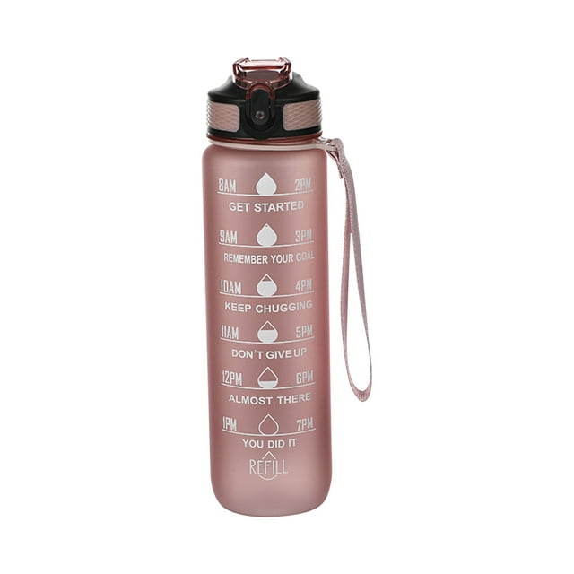 Wovilon 32 Oz Water Bottle with Time Marker, Carry Strap, Leak-Proof Tritan Bpa-Free, Ensure You Drink Enough Water for Fitness, Gym, Camping, Outdoor Sports
