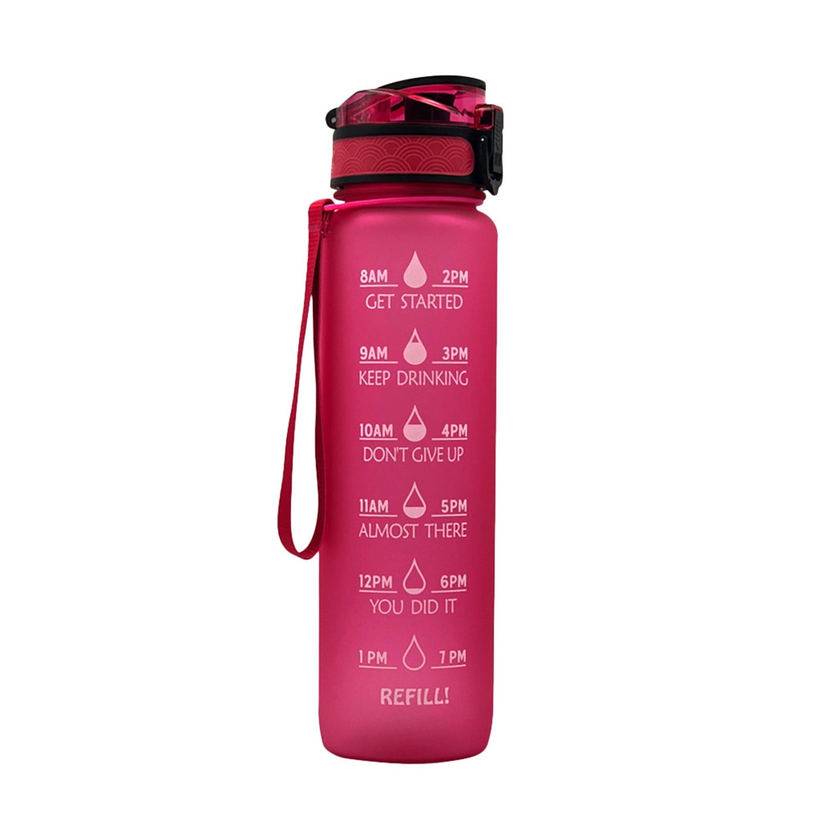 Wovilon 32 Oz Water Drinking Bottle With Time Marker, Straw Strap