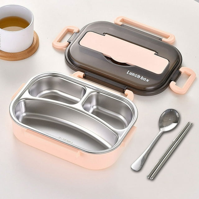 Wovilon 33Oz Stainless Steel Bento Box with Chopsticks and Spoon (Pink), Thermal Insulation Lunch Box with Tableware Set, Lunch Box for Kids, Lunch Containers for Adults,  Student, School and Work