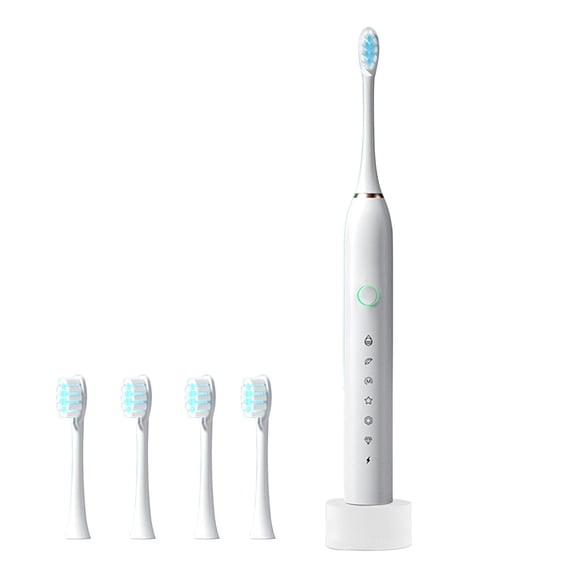 Wovilon 4 Brush Head, 6 Gears, Base Charging Models Toothbrush, Fully Automatic Charging Sound Soft Bristle Brush