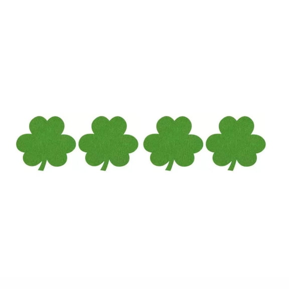 Wovilon 4Pc St. Patrick'S Day Placemats Shamrock Shaped Placemat St. Patrick'S Day Place Mats Auspicious Clover Irish Table Mats For Holiday Kitchen Tabletop Decoration, 23.5*23.5Cm