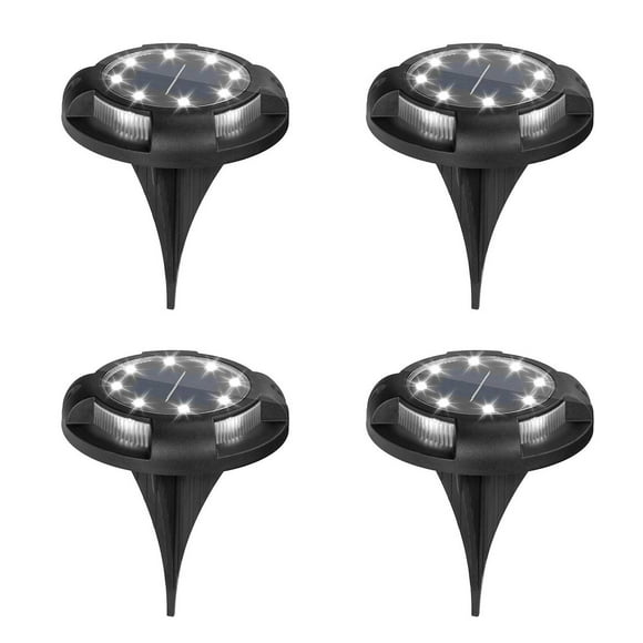 Wovilon 4Pcs Underground Buried Roadway Wall Lamp 8 Led Insert Land Type Solar Lights, Decorative Garden Lanterns, Landscape With Warm White Led Outdoor Lighting For Landscape, Yard, Pathway And Patio
