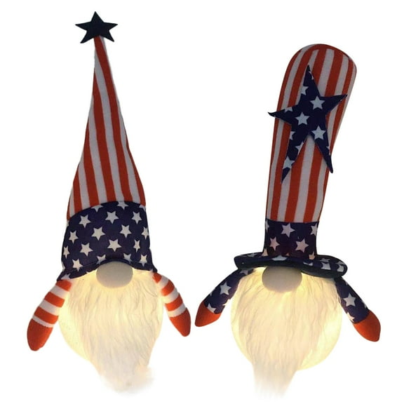 Wovilon 4Th Of July Patriotic Gnome Decorations With Led Light, Handmade Mr & Mrs Usa Gnomes Plush Table Ornaments Gift For Independence Day Memorial Day Presidents Day Veterans Day Armed Forces Day
