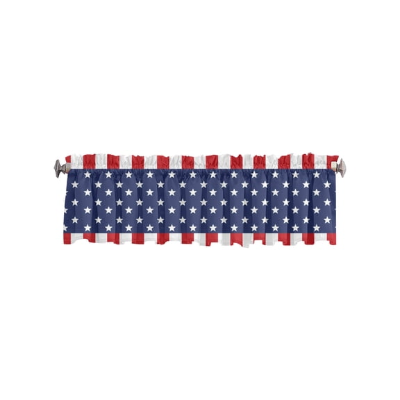 Wovilon 4Th Of July Living Room Curtains, Independence Day Patriot American Flag Pattern With Stars And Translucent Stripes, For Windows, Eyelets