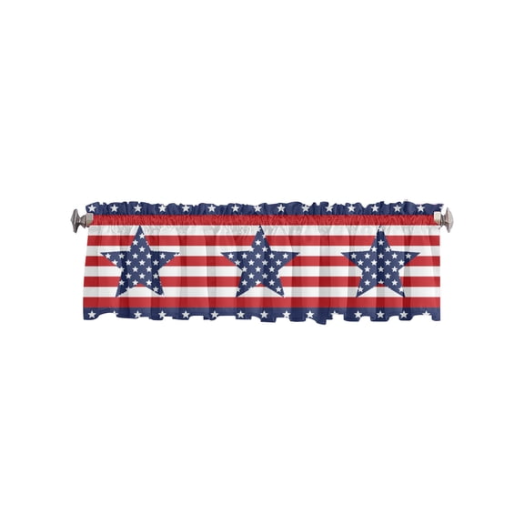 Wovilon 4Th Of July Living Room Curtains, Independence Day Patriot American Flag Pattern With Stars And Translucent Stripes, For Windows, Eyelets