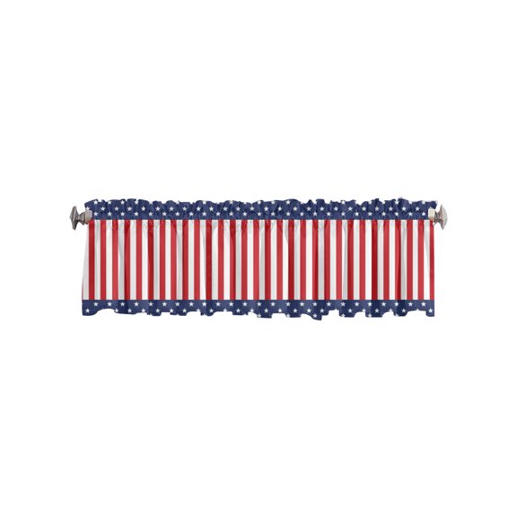 Wovilon 4Th Of July Living Room Curtains, Independence Day Patriot American Flag Pattern With Stars And Translucent Stripes, For Windows, Eyelets