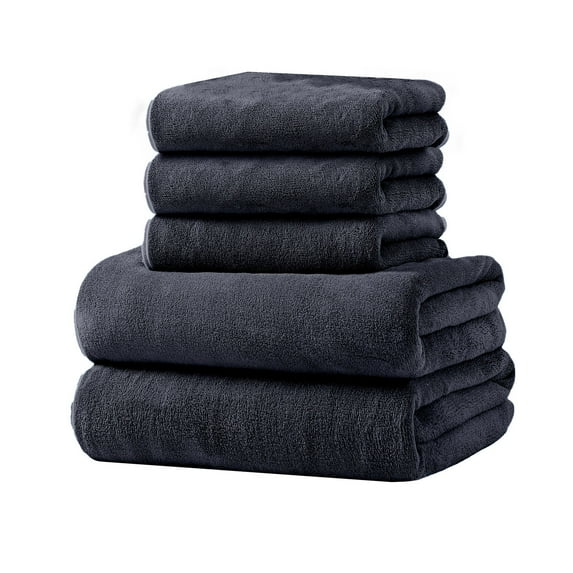 Wovilon 5 Pcs Bath Towels Set For Bathroom Cotton Thick Soft Absorbent Towel Set Of 6 Household Wash Face Gift Towel